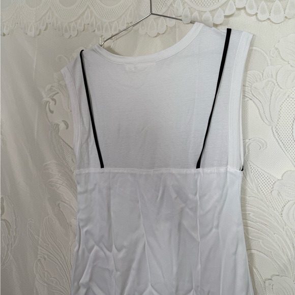 Maeve Anthropologie Lace Trim Layered Slip Dress White Black Contrast - Picture 6 of 10